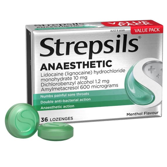 Buy Strepsils Anaesthetic Lozenges Menthol 36 Pack Online