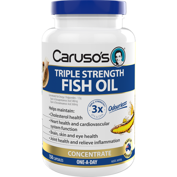 Buy Carusos Triple Strength Fish Oil 150 Capsules Online