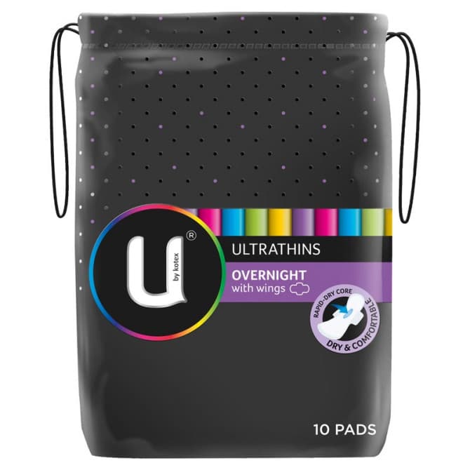 Buy U by Kotex Overnight Extra Pads with Wings 10 pack