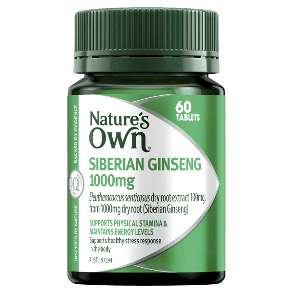 Buy Natures Own Siberian Ginseng 1000mg 60 Tablets Online