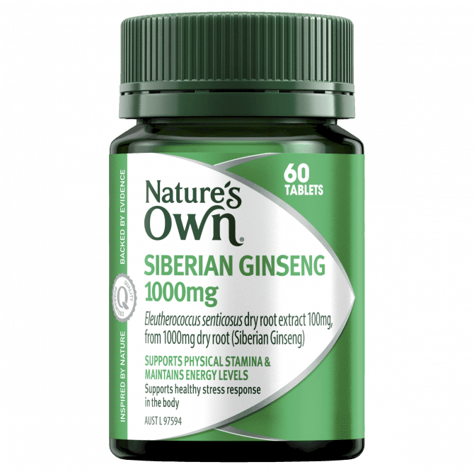 Buy Natures Own Siberian Ginseng 1000mg 60 Tablets Online