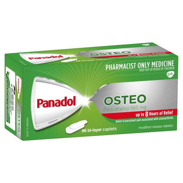 Buy Panadol Osteo for Osteoarthritis Paracetamol 665mg 96 Caplets S3 Online